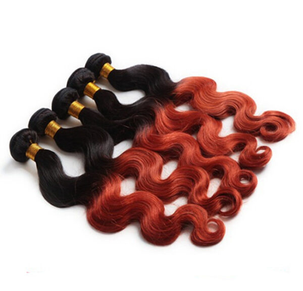 black_orange_ombre_body_wave_hair_bundles_remy_hair_extensions